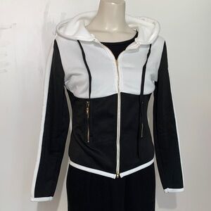 SHEIN Jacket black and white. Zipper is bottom up top down. Size small.